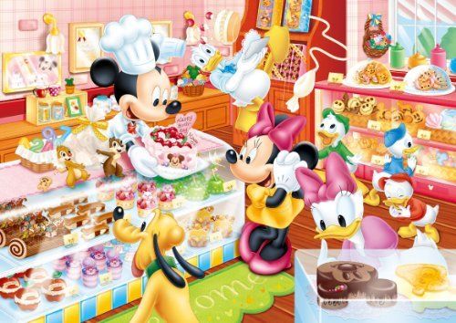 Tenyo 80 Pieces Children's Puzzle Mickey's Cake And Mr. Child Puzzle - Japan Figure