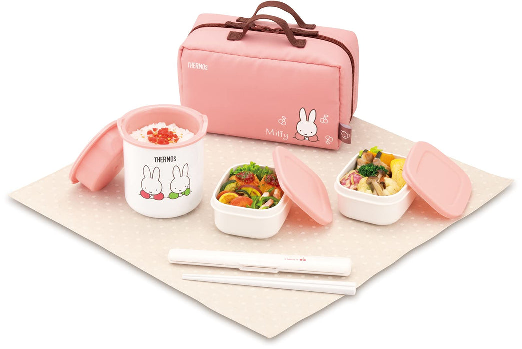 Thermos Japan Insulated Lunch Box 0.6L Miffy Light Pink Dbq-255B Lp
