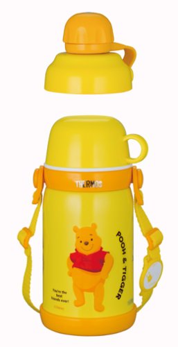 Thermos Japan Vacuum Insulated 2-Way Bottle Pooh Tigger Yellow Fef-600Wds