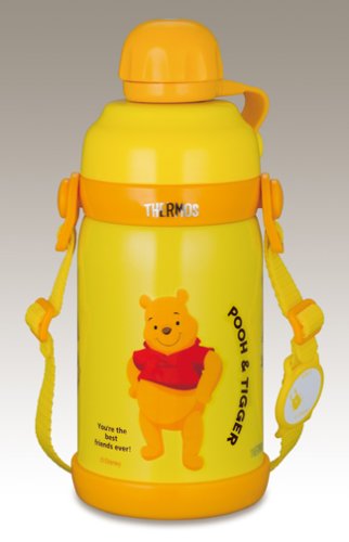 Thermos Japan Vacuum Insulated 2-Way Bottle Pooh Tigger Yellow Fef-600Wds