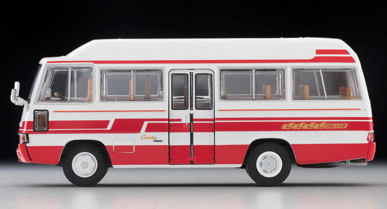 Tomytec Tomica Limited Vintage Deluxe Toyota Coaster Hochdach, Maßstab 1/64, weiß/rot