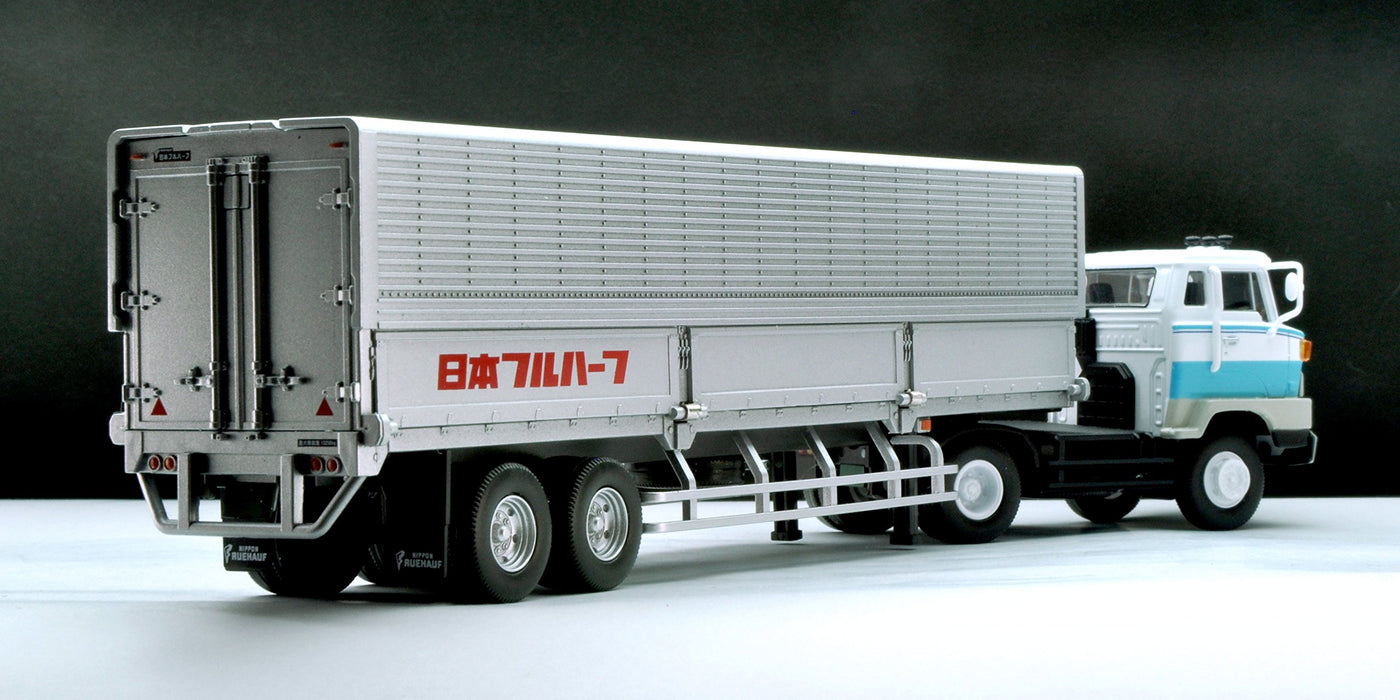 Tomytec Tomica Vintage Neo Hino He366 1/64 Wing Roof Trailer in White/Blue - Japan Edition