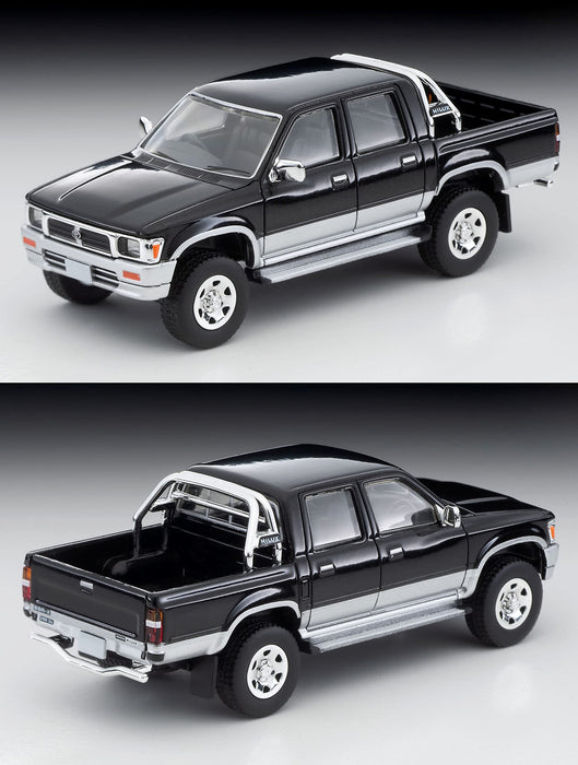 Tomytec 1/64 Toyota Hilux 1995 Double Cab SSR-X 4WD Pickup - Noir/Argent