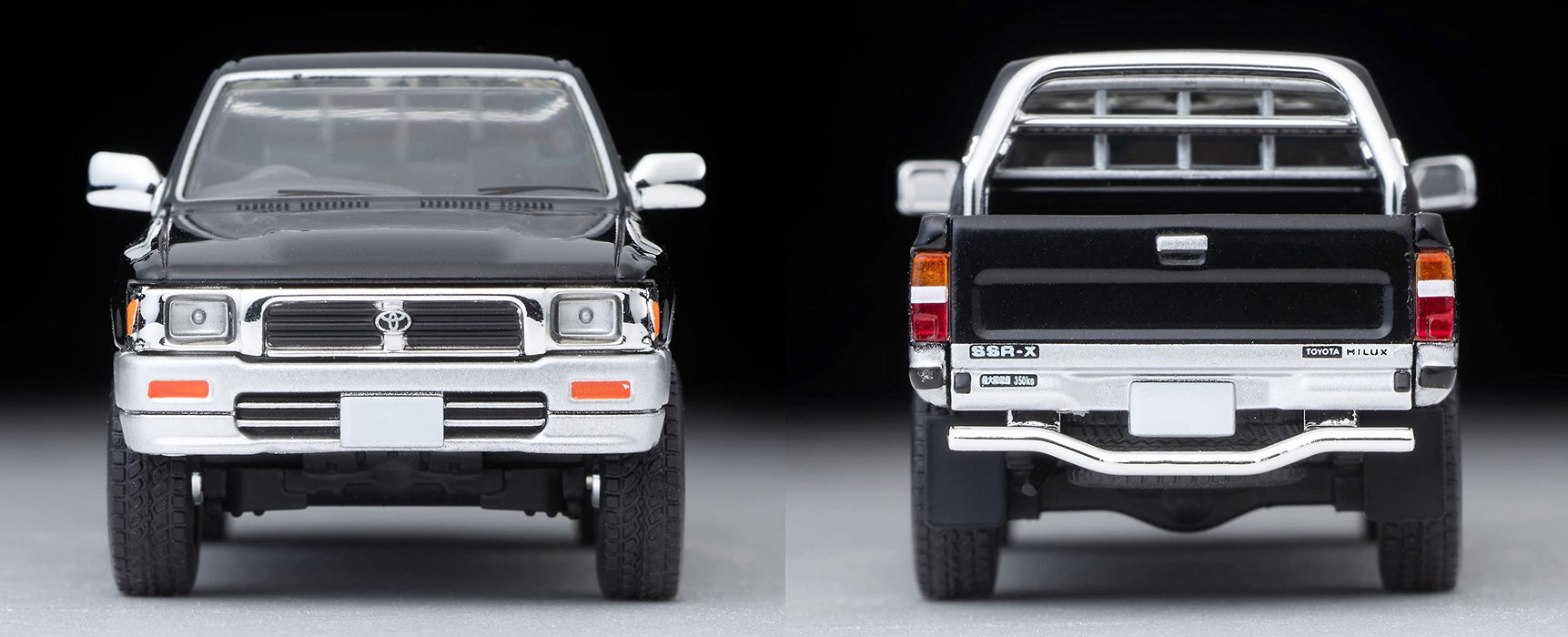Tomytec 1/64 Toyota Hilux 1995 Double Cab SSR-X 4WD Pickup - Black/Silver