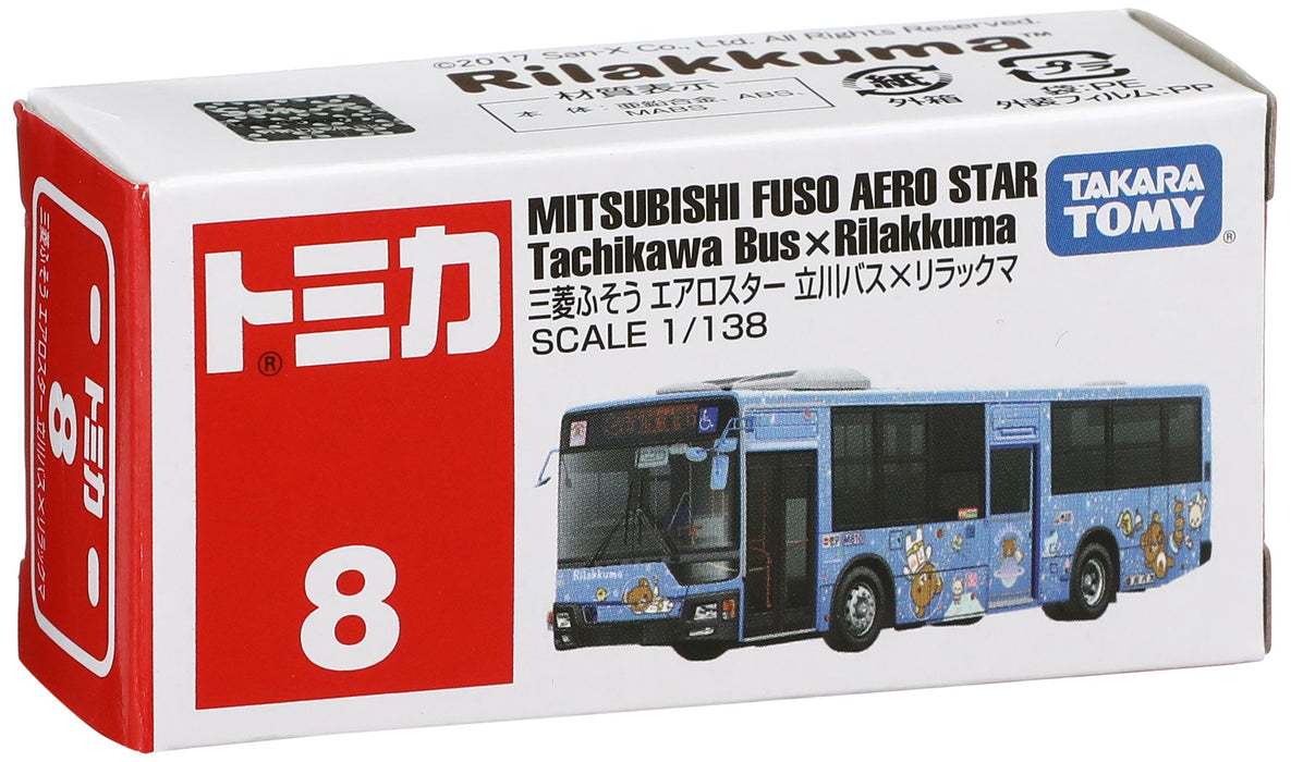 Tomica No.8 Mitsubishi Fuso Aero Star Tachikawa Bus X Rilakkuma (Boîte)