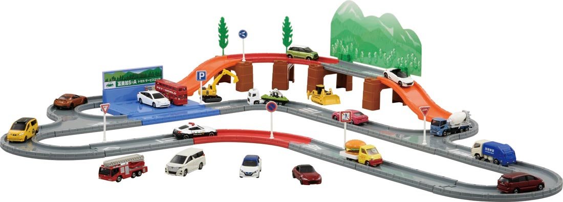 Takara Tomy Tomica World Town Road Set Japanese Road Toys Plastic Vehicle Models