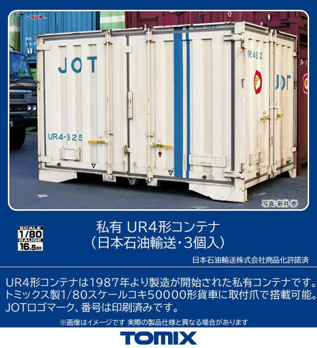 Tomytec Tomix Spur HO 3er-Pack UR4-Container – Nippon Oil Railway-Modell HO3141