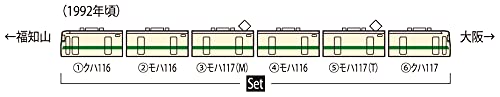 Tomytec Tomix N Gauge 117-300 Series 6 Car Fukuchiyama Suburban Train Model