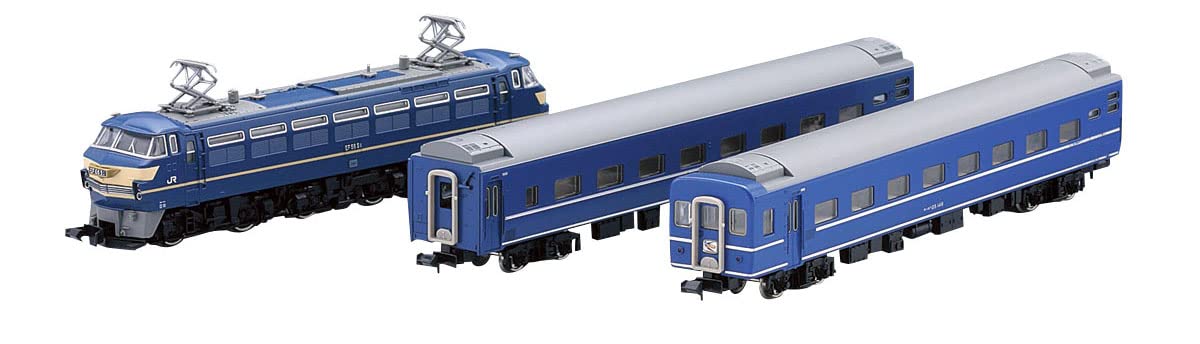 TOMIX - 98388 Jr Typ Ef66 Blaues Zugset mit 3 Wagen - Spur N