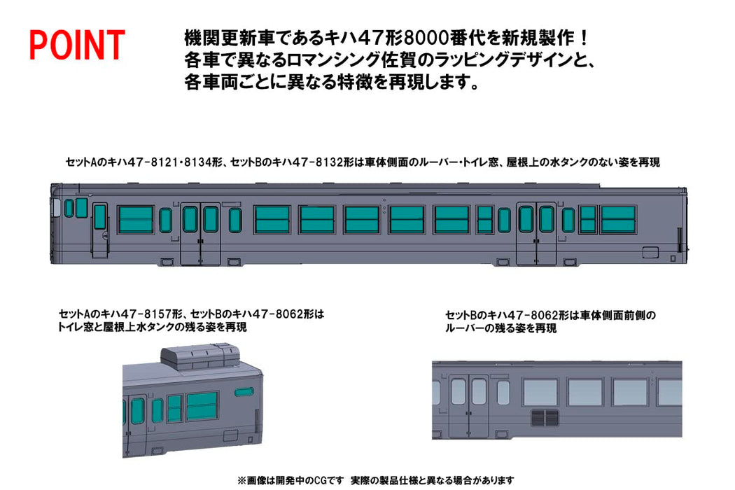 Tomytec N Gauge Jr Kiha 47 8000 Type Romancing Saga Diesel Car Set B 98538 Japan