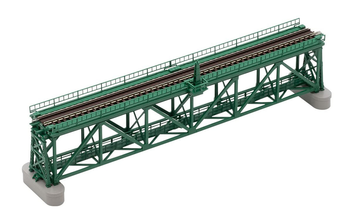 Tomytec Tomix N Gauge Single Track Truss Bridge S280 Dark Green with 2 Piers Railway Model 3267