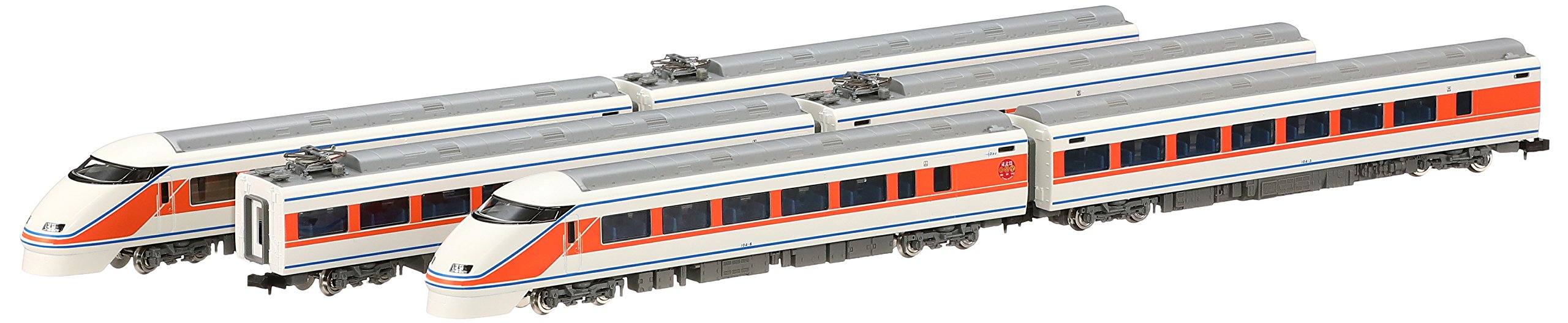 Tomytec Tomix N Gauge Tobu 100 Series Spacia 6-Car Railway Model Train Sunny Coral Orange
