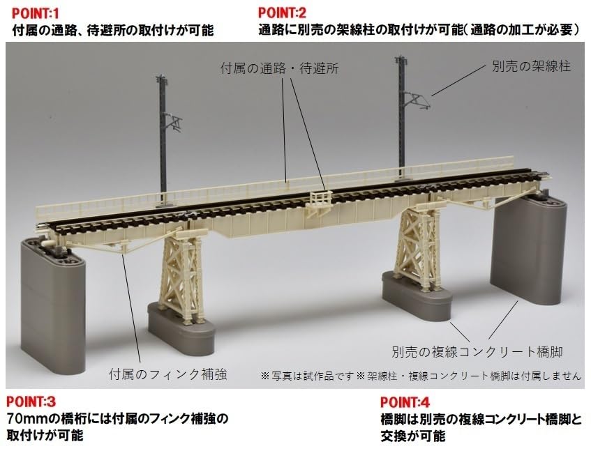 Tomix N Gauge Ivory Brick Trestle Bridge S280 (F) 2 Pieces 3277 Tomytec Japan