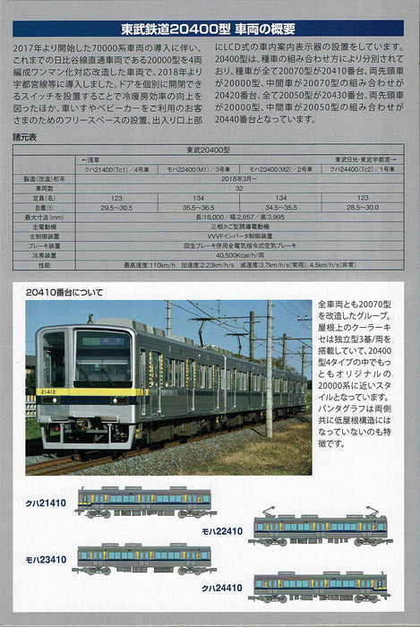 Tomytec Tobu Railway 20400 Type Series - 4-Car Train Collection Set A