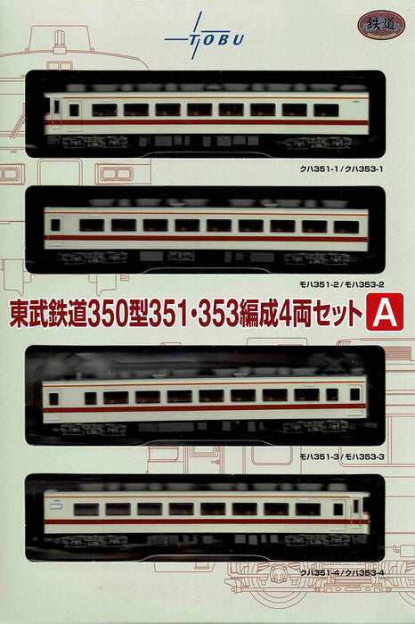 Tomytec 4-Wagen-Eisenbahnsammlung Tobu Typ 350 351/353 Formationsset A