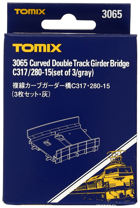 Tomytec Tomix N Gauge Double Track Curve Bridge Set of 3 Gray - Model Railway 3065