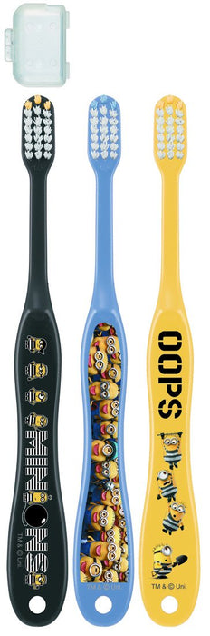 Toothbrush With Skater Cap For Elementary School Students (6-12 Years Old) Hair Hardness Normal 3-Piece Set Minions 3 Tb6T-A