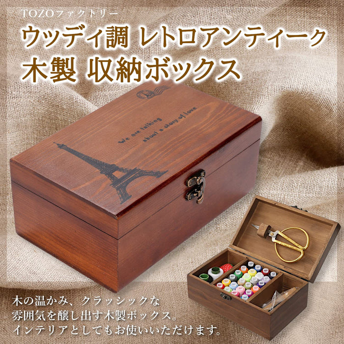 Tozo Factory Wooden Antique Storage Box Japan Handicraft Supplies Sewing Box