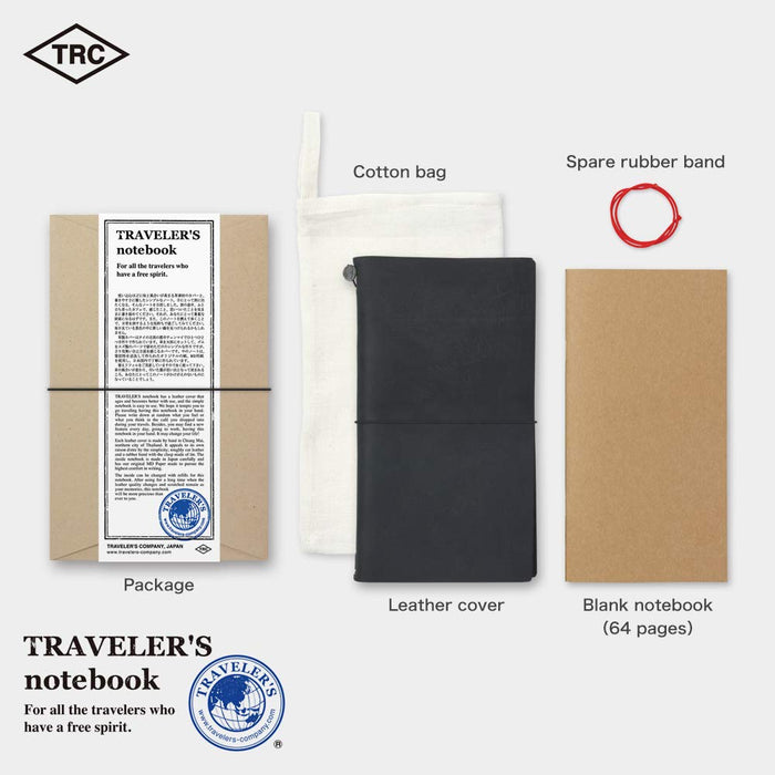 MIDORI Traveler's Notebook Starter Kit Schwarz Normale Größe -