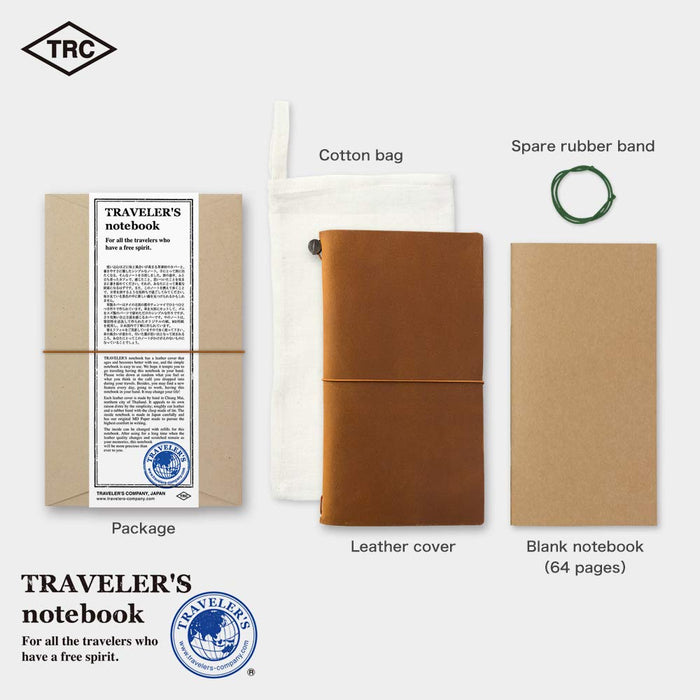 MIDORI Traveler’S Notebook Starter Kit Camel Regular Size -