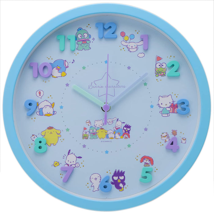 Tsujisel Sanrio Wall Clock Blue Icon Wall Clock Analog Quiet Continuous Second Hand Man 2926204