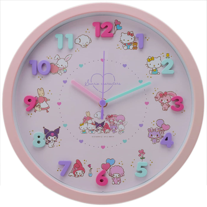 Tsujisel Sanrio Wall Clock Pink Icon Wall Clock Analog Quiet Continuous Second Hand Girl 2926203