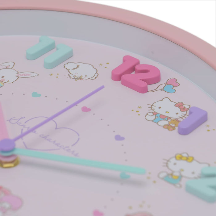 Tsujisel Sanrio Wall Clock Pink Icon Wall Clock Analog Quiet Continuous Second Hand Girl 2926203
