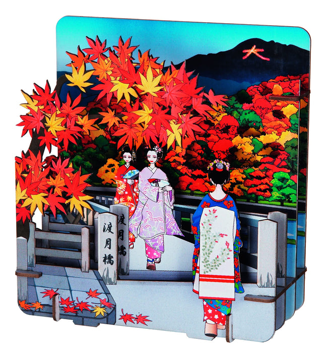 Urano Co. Puzzle en papier 3D Arashiyama Japon (Togetsukyo Momiji) 93X45X100Mm