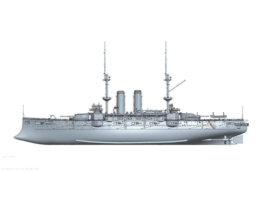 Wave 1/200 Battleship Mikasa Total Length Approx. 66Cm Plastic Model Bb001