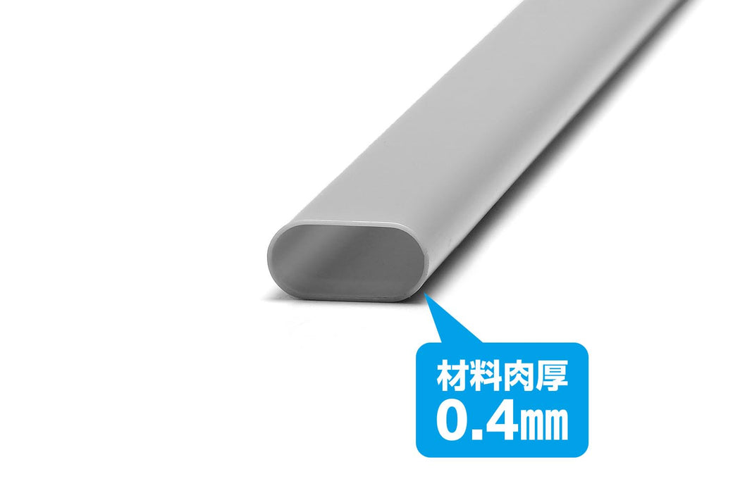Wave OM-426 8x16mm Gray Plastic Elongated Round Pipe 3pcs