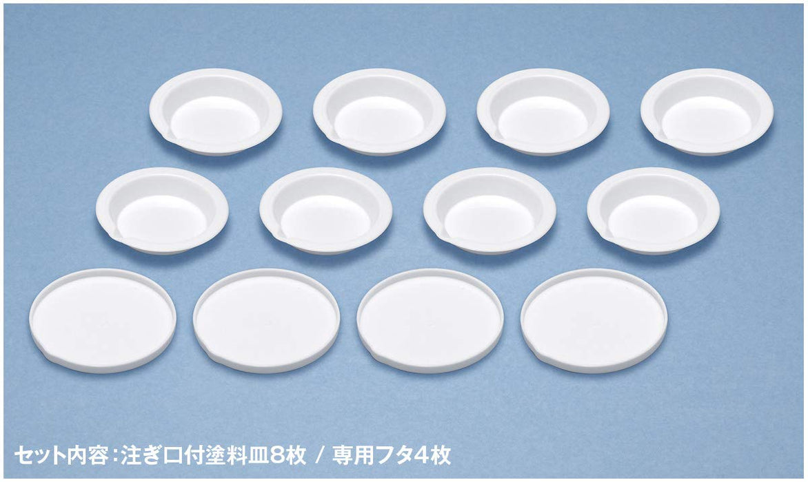 Wave Material Series White Paint Dish Basic Type 8-teiliges Kunststoff-Modellmalwerkzeug OM-185