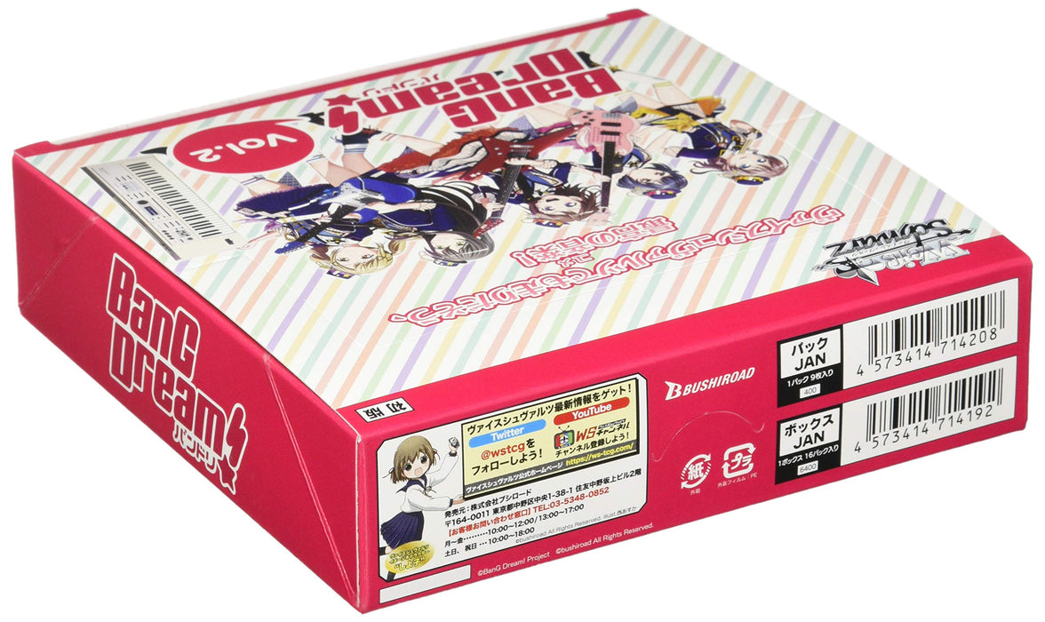 Bushiroad Weiss Schwarz Booster Pack BanG Dream! Vol.2 Box Japanische Sammelkarten