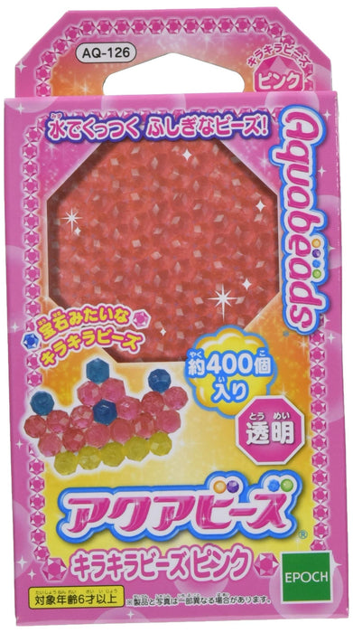 Epoch Aquabeads Glitter Beads Pink - Water-Sticking Toy for Ages 6+ with Message Sticker Included