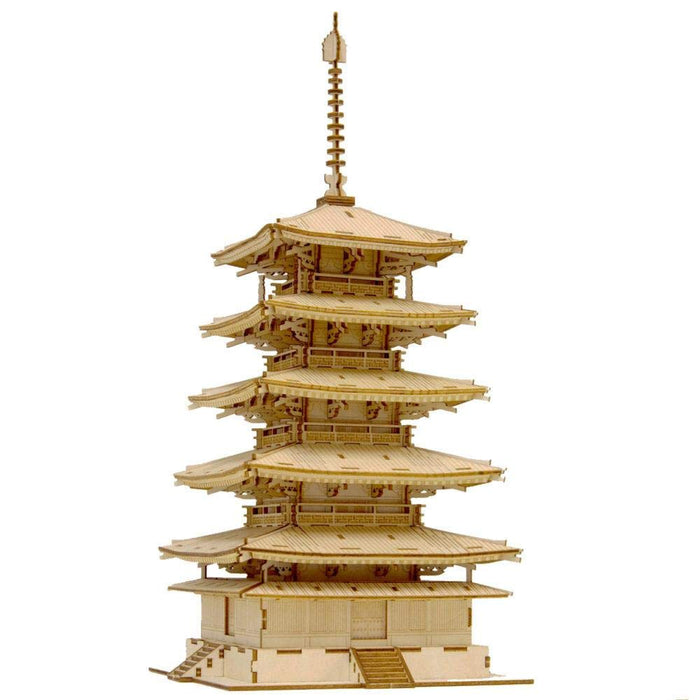 A-ZONE Wooden Art Ki-Gu-Mi Japanese Five-Story Pagoda