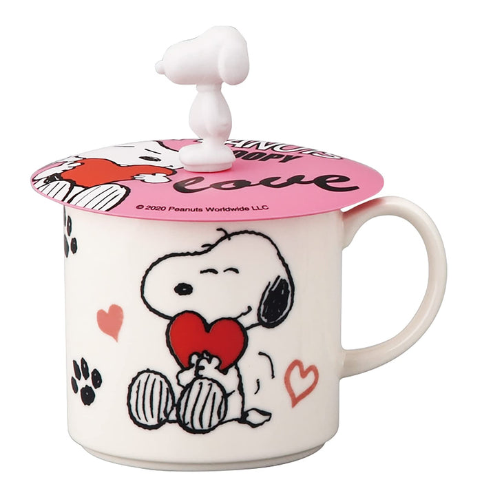 YAMAKA Peanuts Snoopy Mug avec couvercle de tasse Love