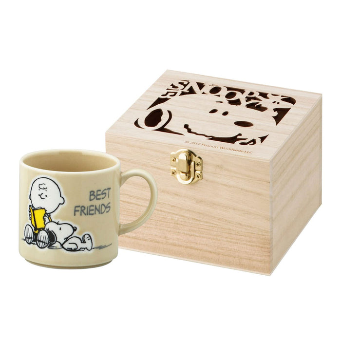 YAMAKA Peanuts Snoopy Mug With Wooden Box Best Briends