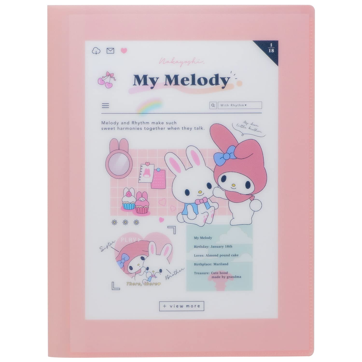 My Melody Plastic Folder with Pockets and Zipper, Clear File, A4 Size, Sanrio  Stationery