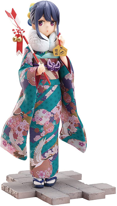 Flue Yuru Camp S2 Shima Rin 1:7 Furisode PVC-Figur – Amu-Fnx229 (Japan)